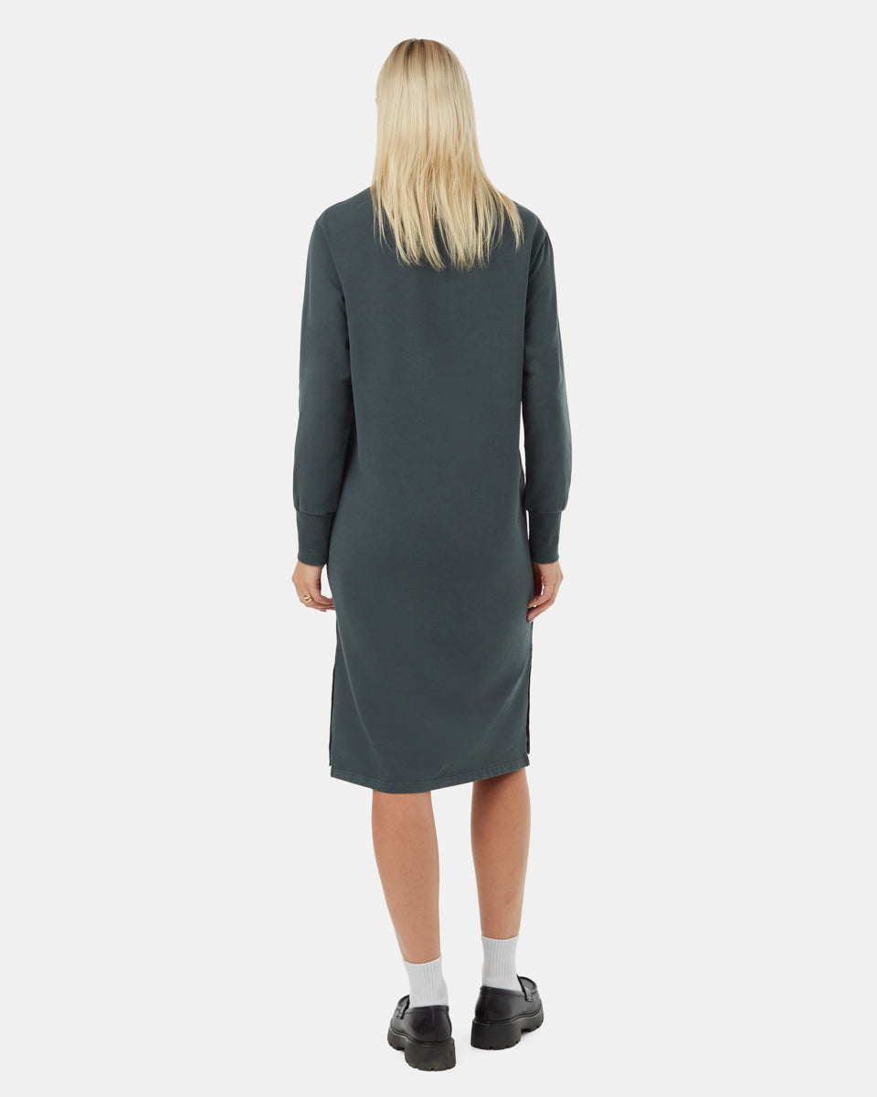 French Terry Long Sleeve Crew Dress