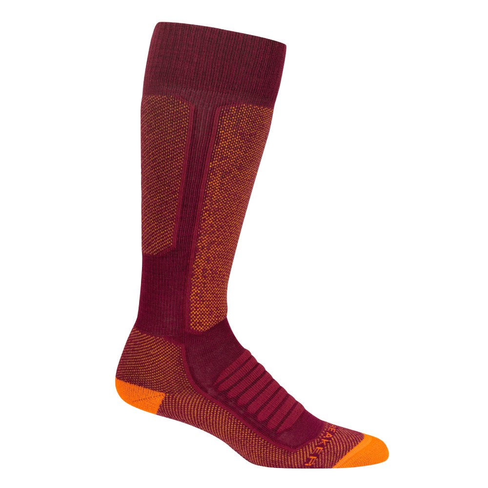 Icebreaker Ski+ Medium Womens OTC Sock Cherry Flash Gold M