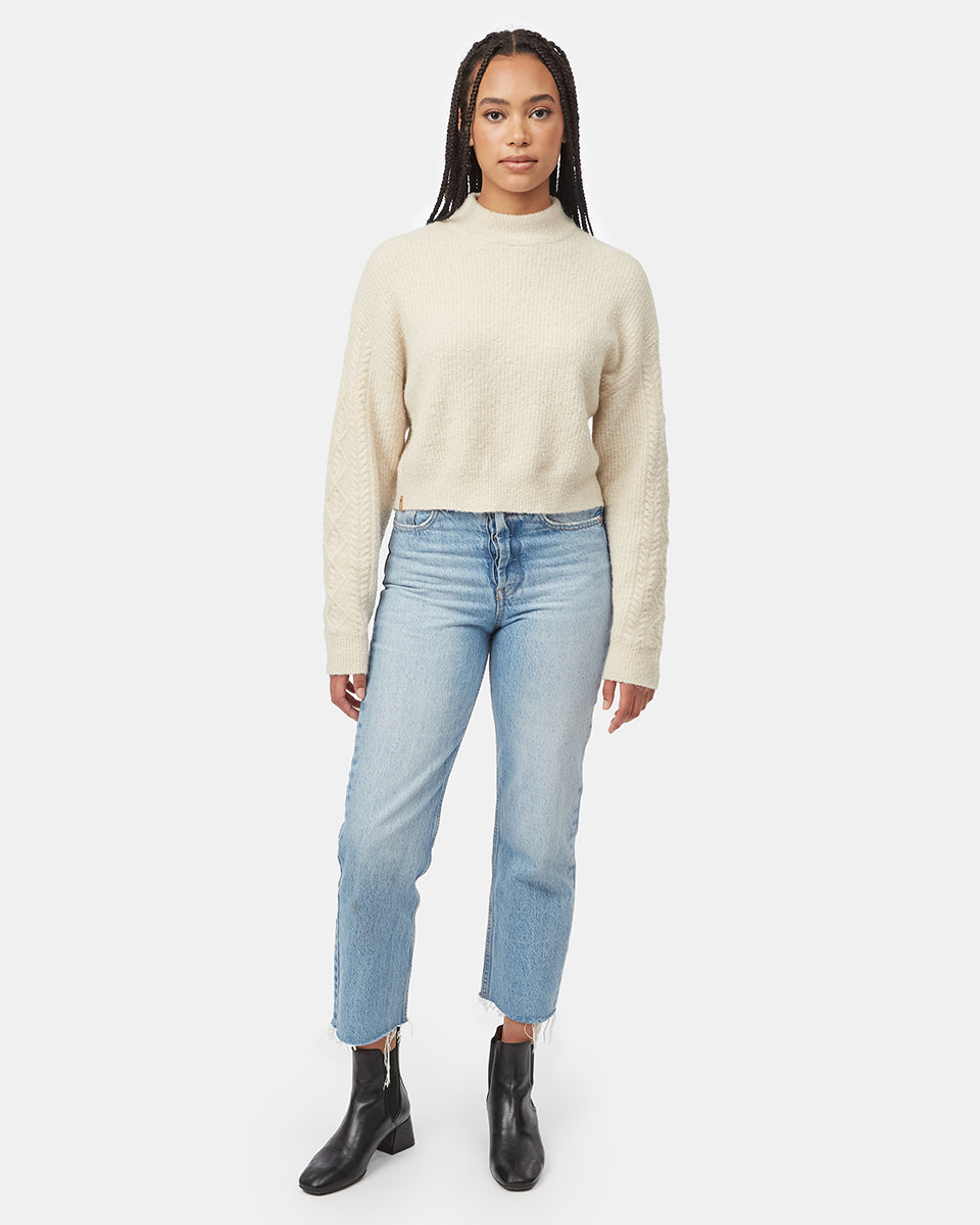 Highline Fuzzy Cable Sleeve Sweater