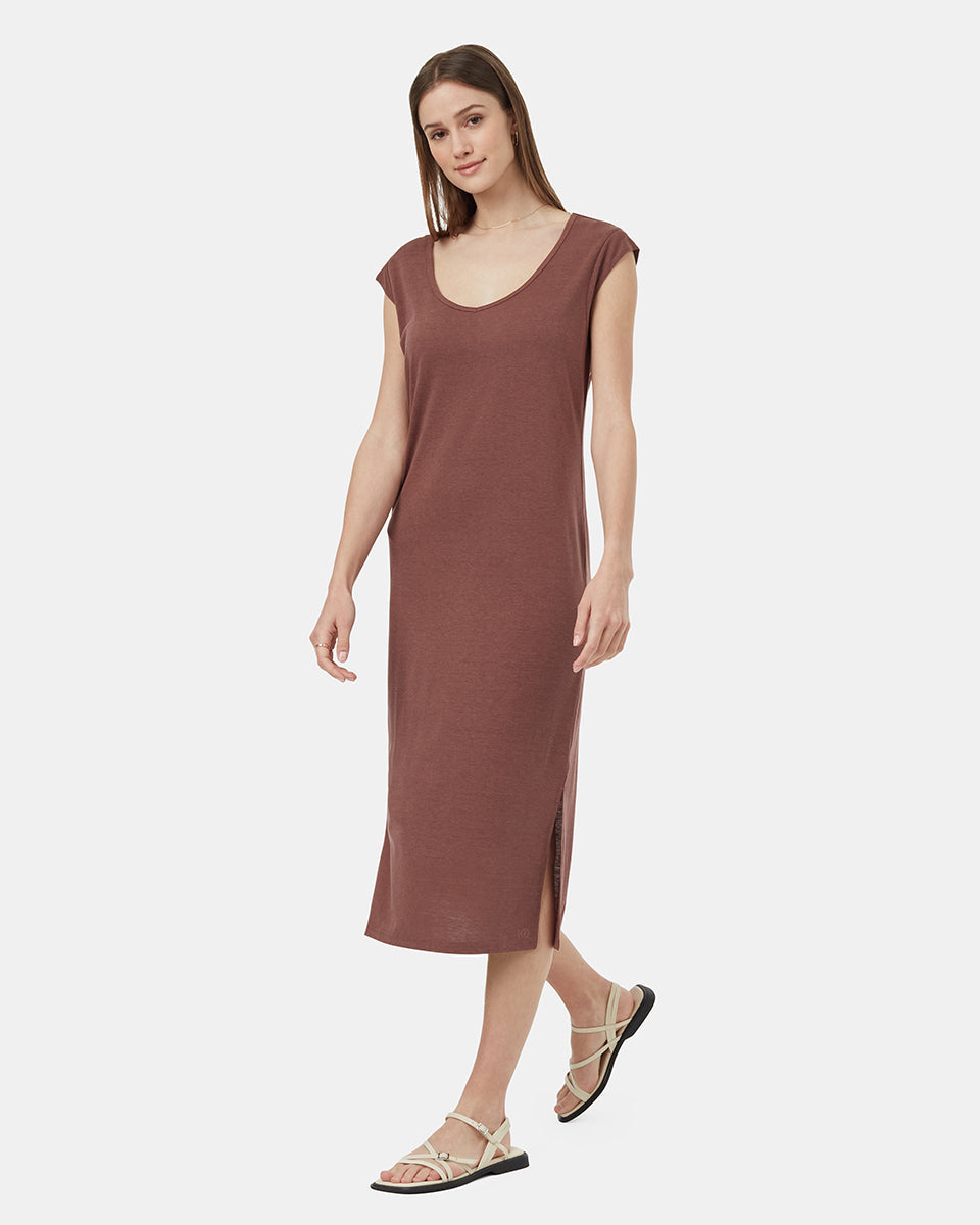 TreeBlend V-Neck Midi Dress