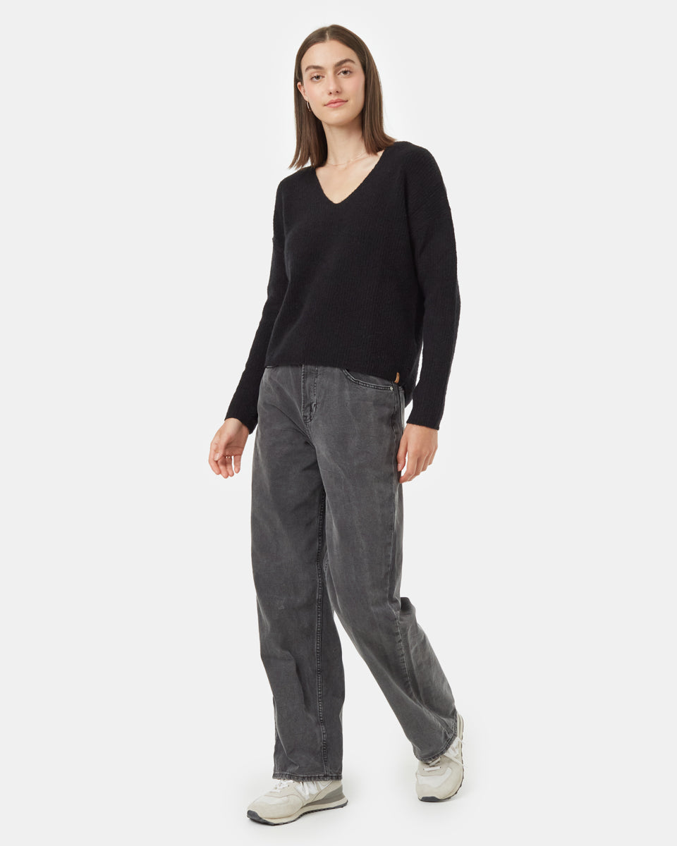 Highline Fuzzy V-Neck Sweater