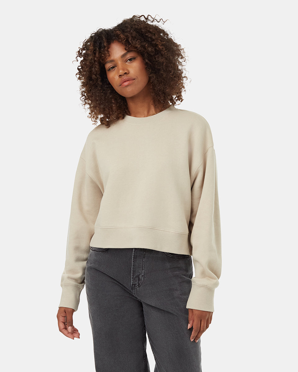 TreeFleece Oversized Cropped Crew