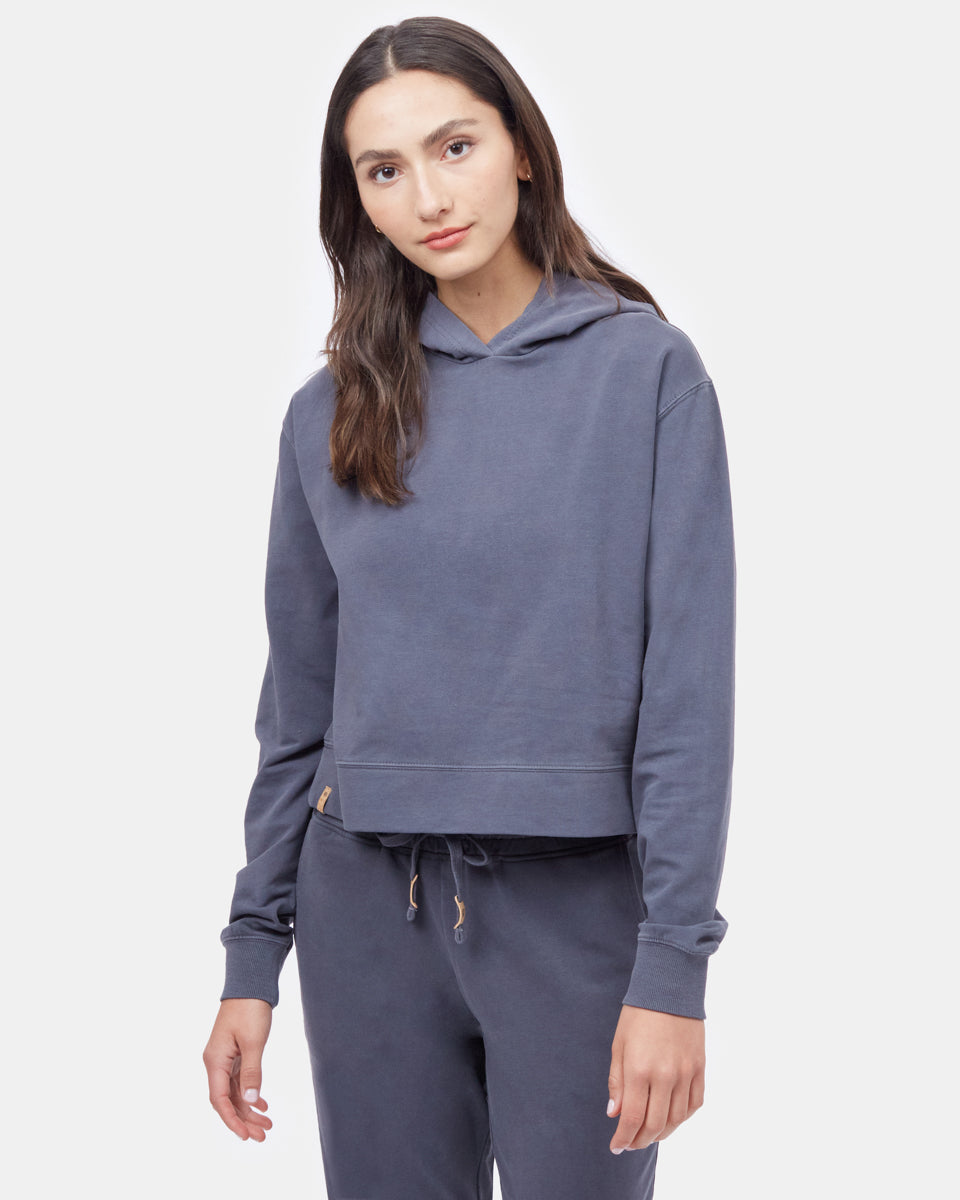 French Terry Cropped Hoodie