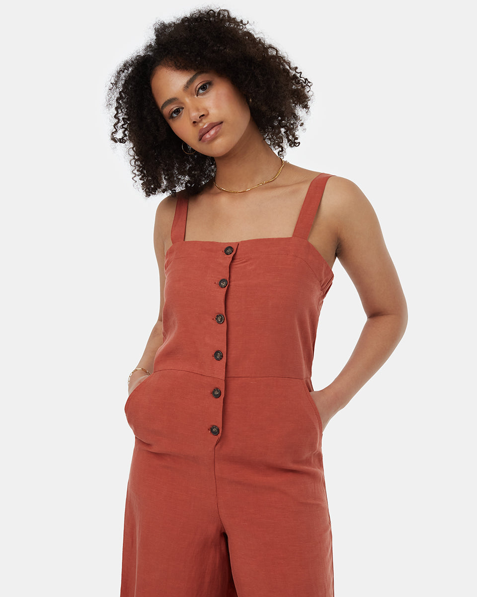 TreeLinen Apron Front Jumpsuit