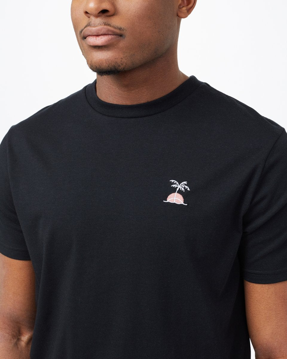 Palm Sunset Embroidery T-Shirt