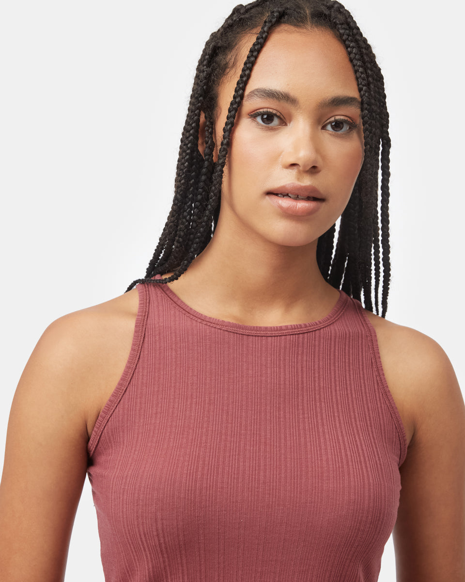 Ribbed High Neck Tank