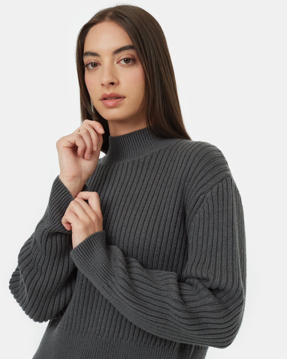 Highline Rib Cropped Mock Neck