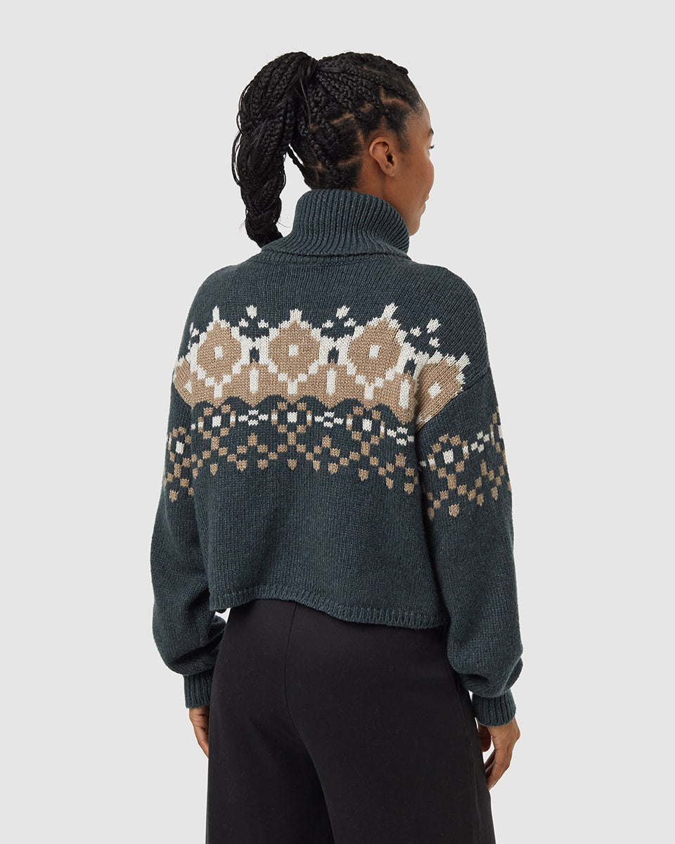 Highline Intarsia Turtleneck Sweater