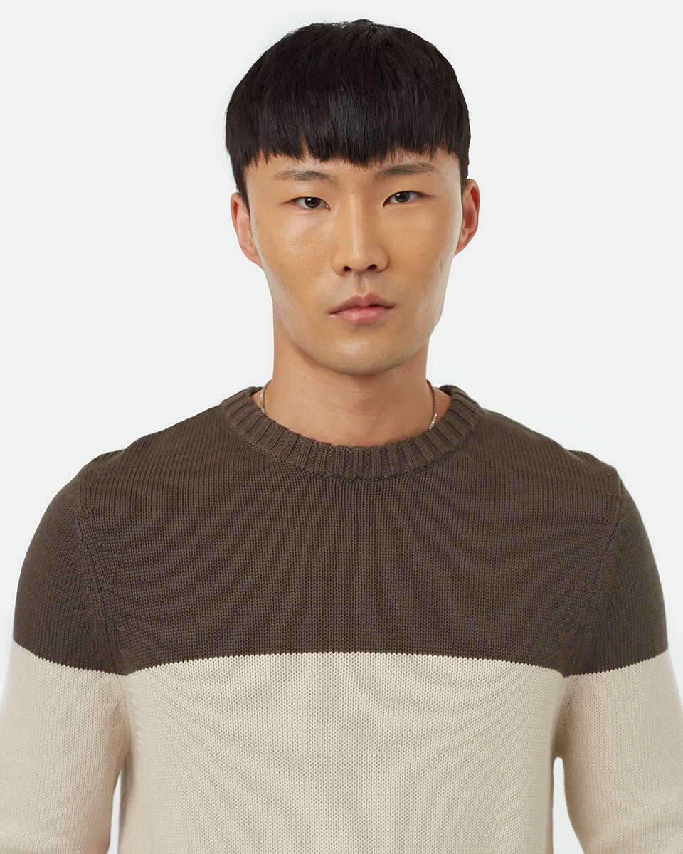 Highline Blocked Crew Sweater