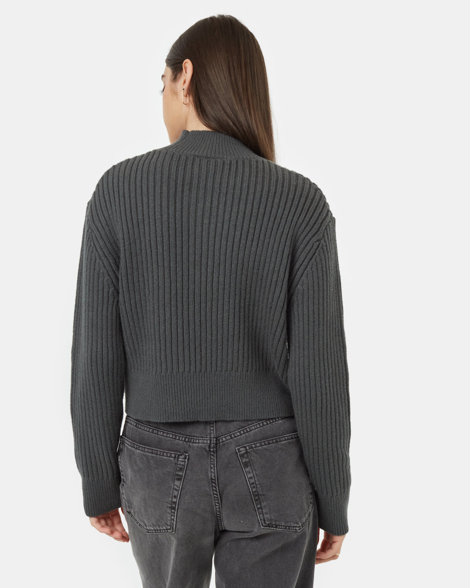 Highline Rib Cropped Mock Neck