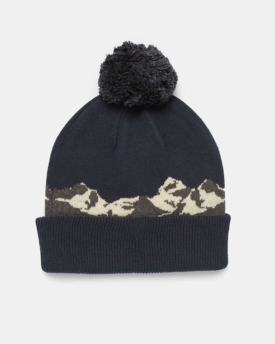 Mountain Scenic Pom Beanie