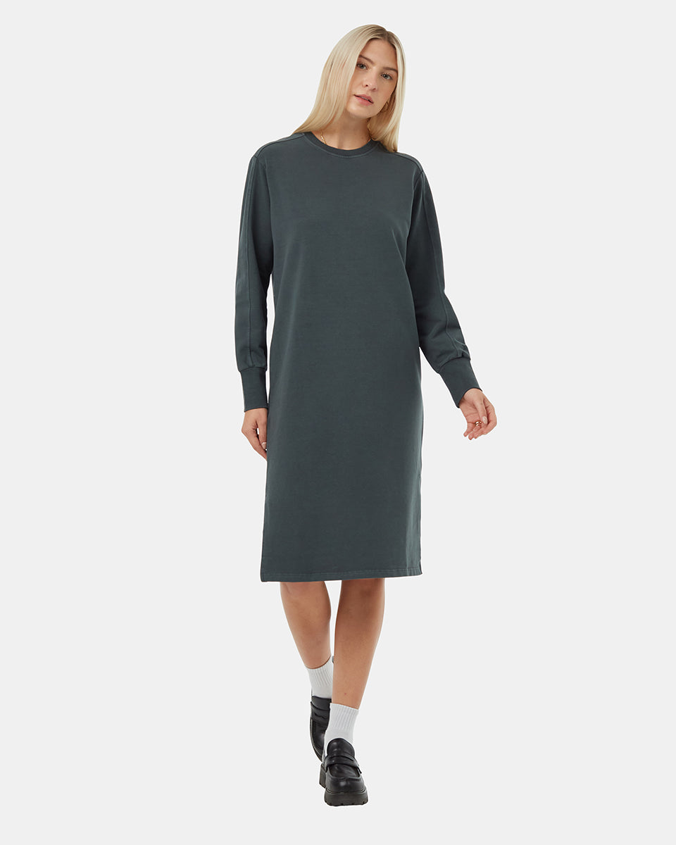 French Terry Long Sleeve Crew Dress