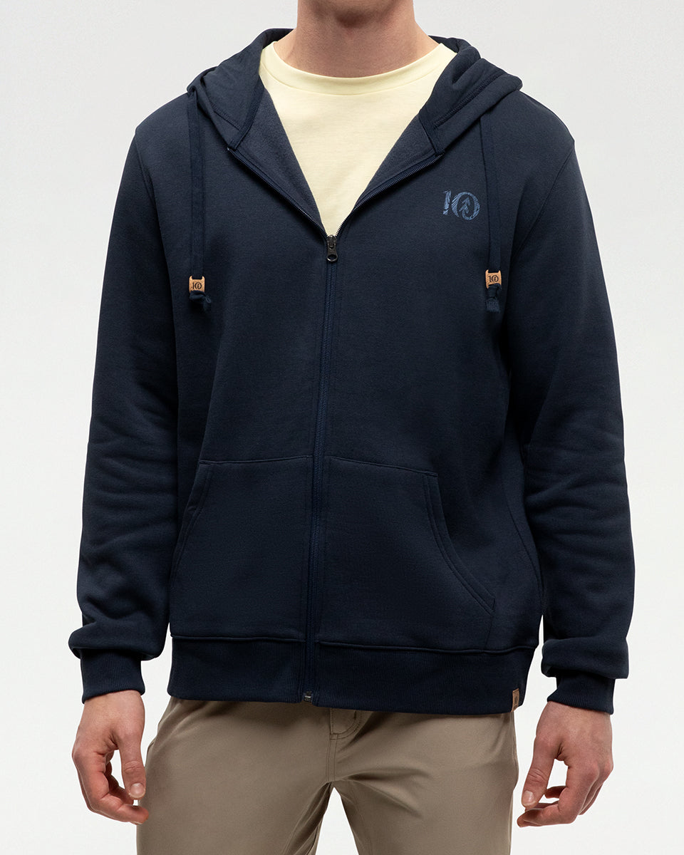 Woodblock Ten Zip Hoodie