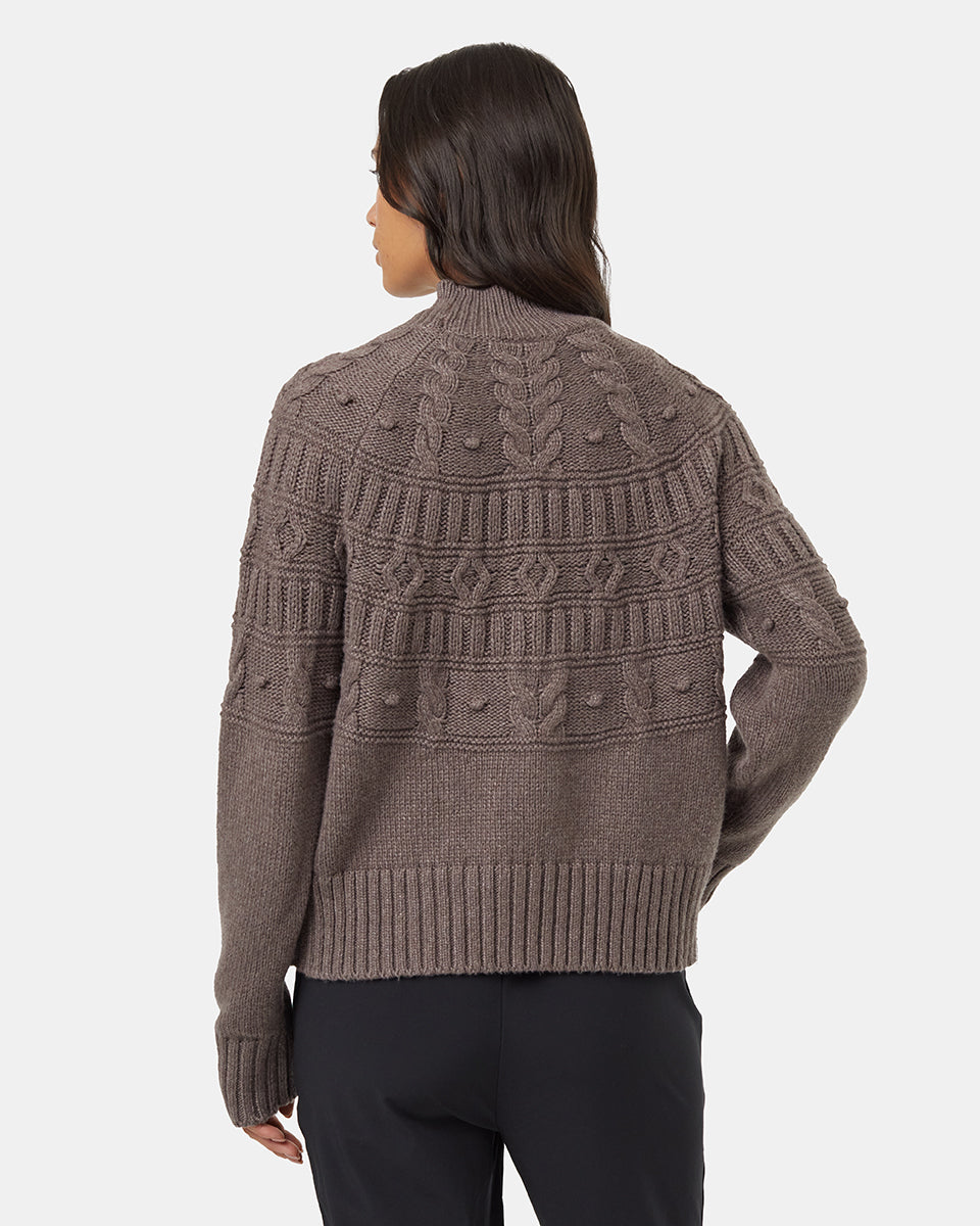 Highline Pom Mock Neck Sweater