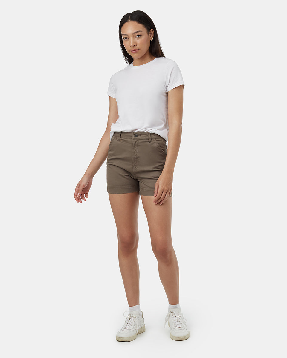 Twill High Waist Short