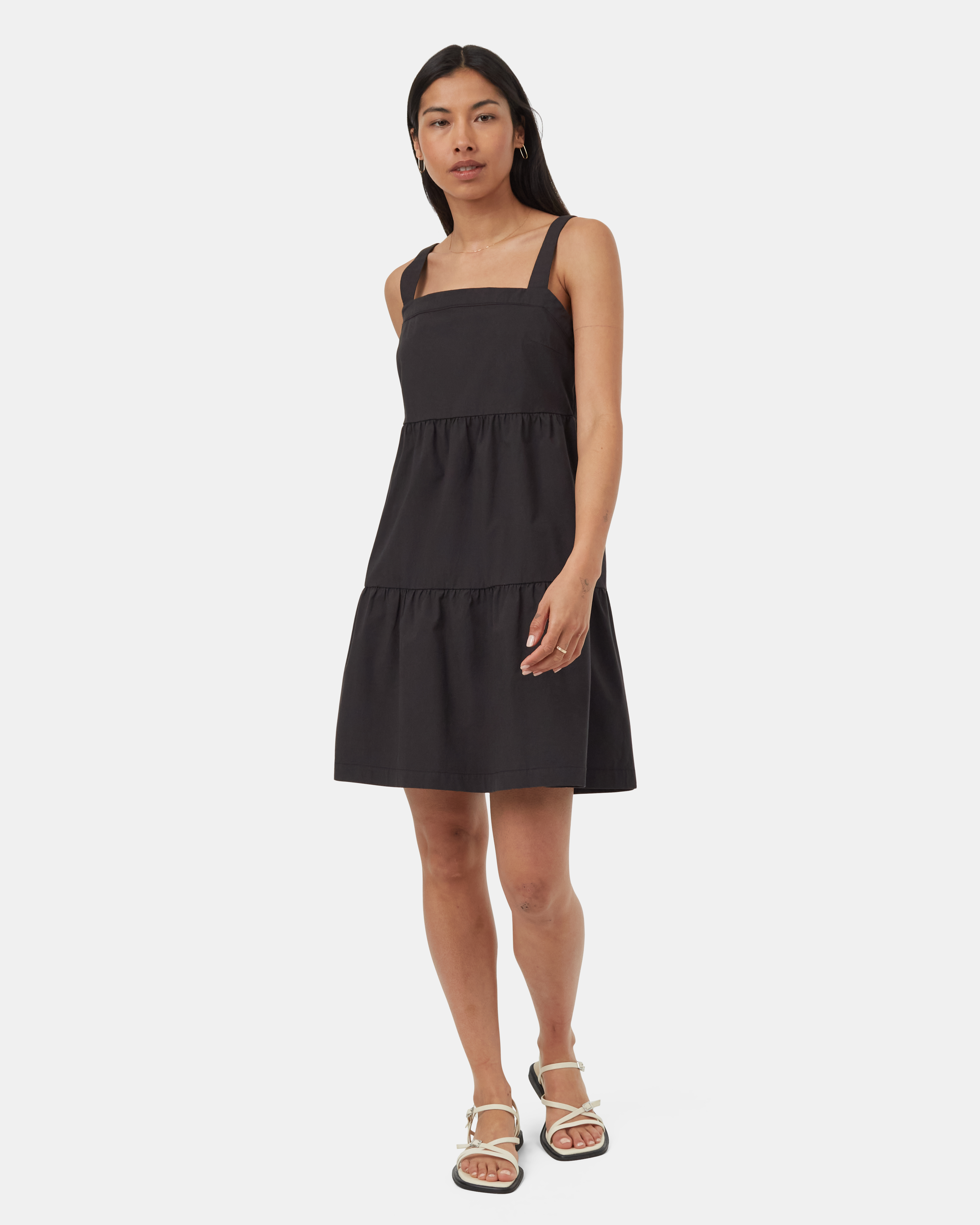 EcoStretch Cotton Tiered Dress