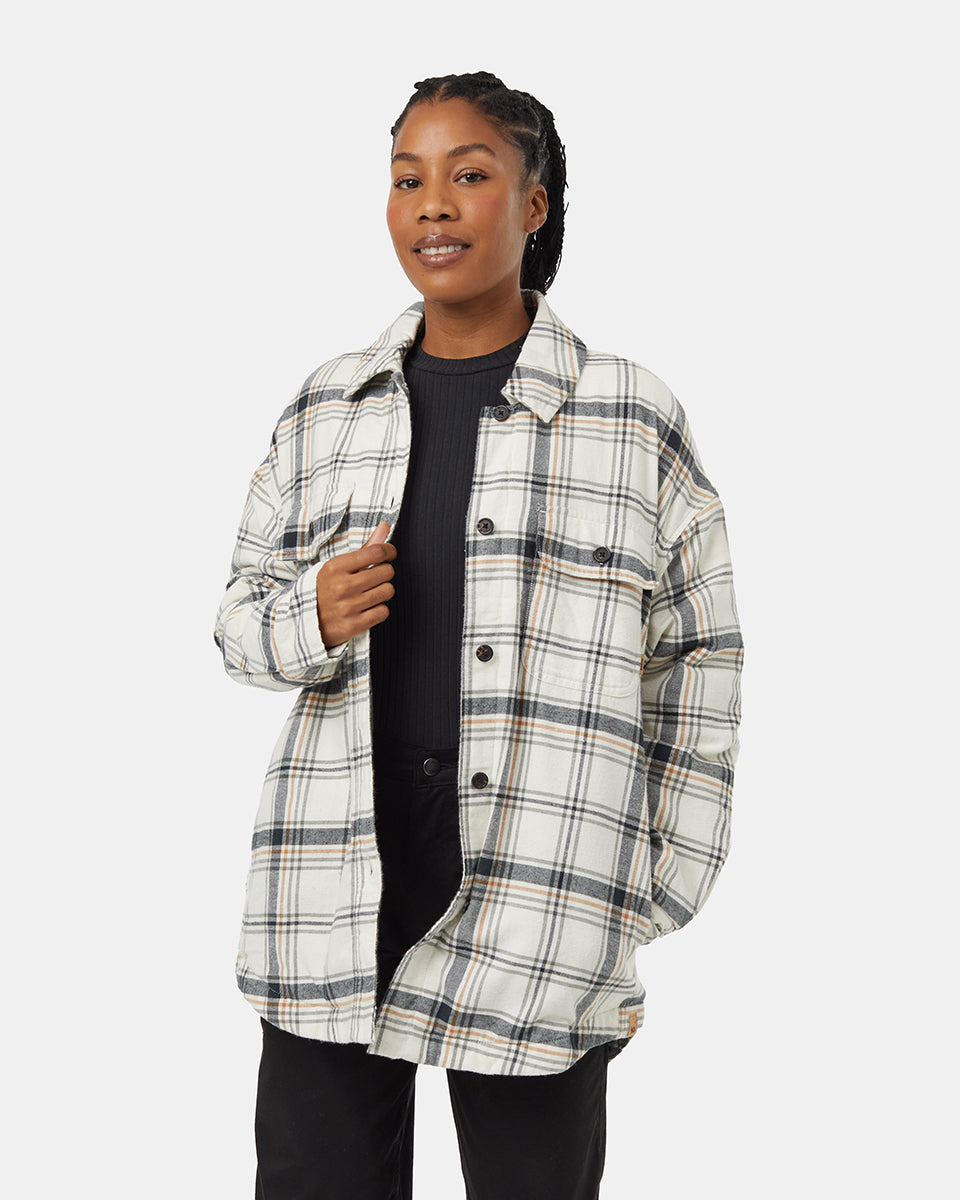 Kapok Flannel Insulated Shacket