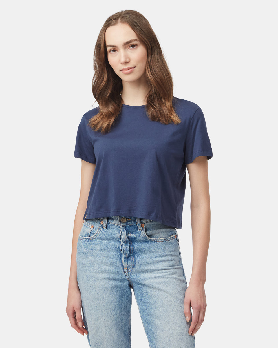 Organic Cotton Relaxed Cropped T-Shirt