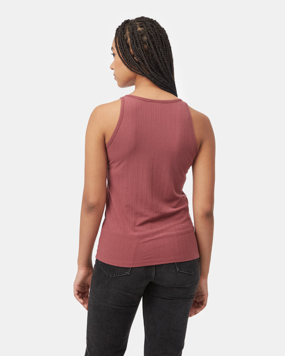 Ribbed High Neck Tank