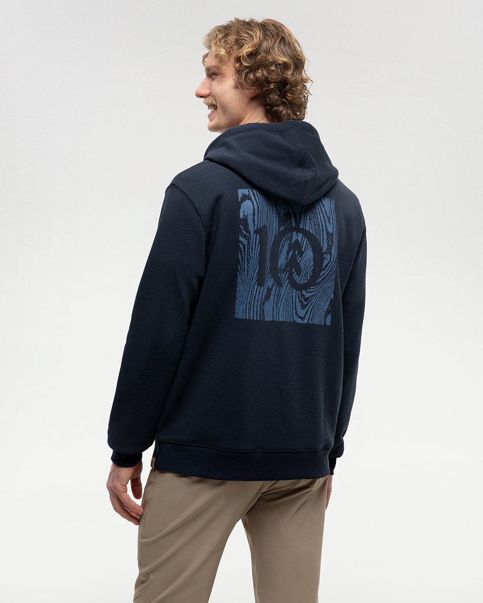 Woodblock Ten Zip Hoodie