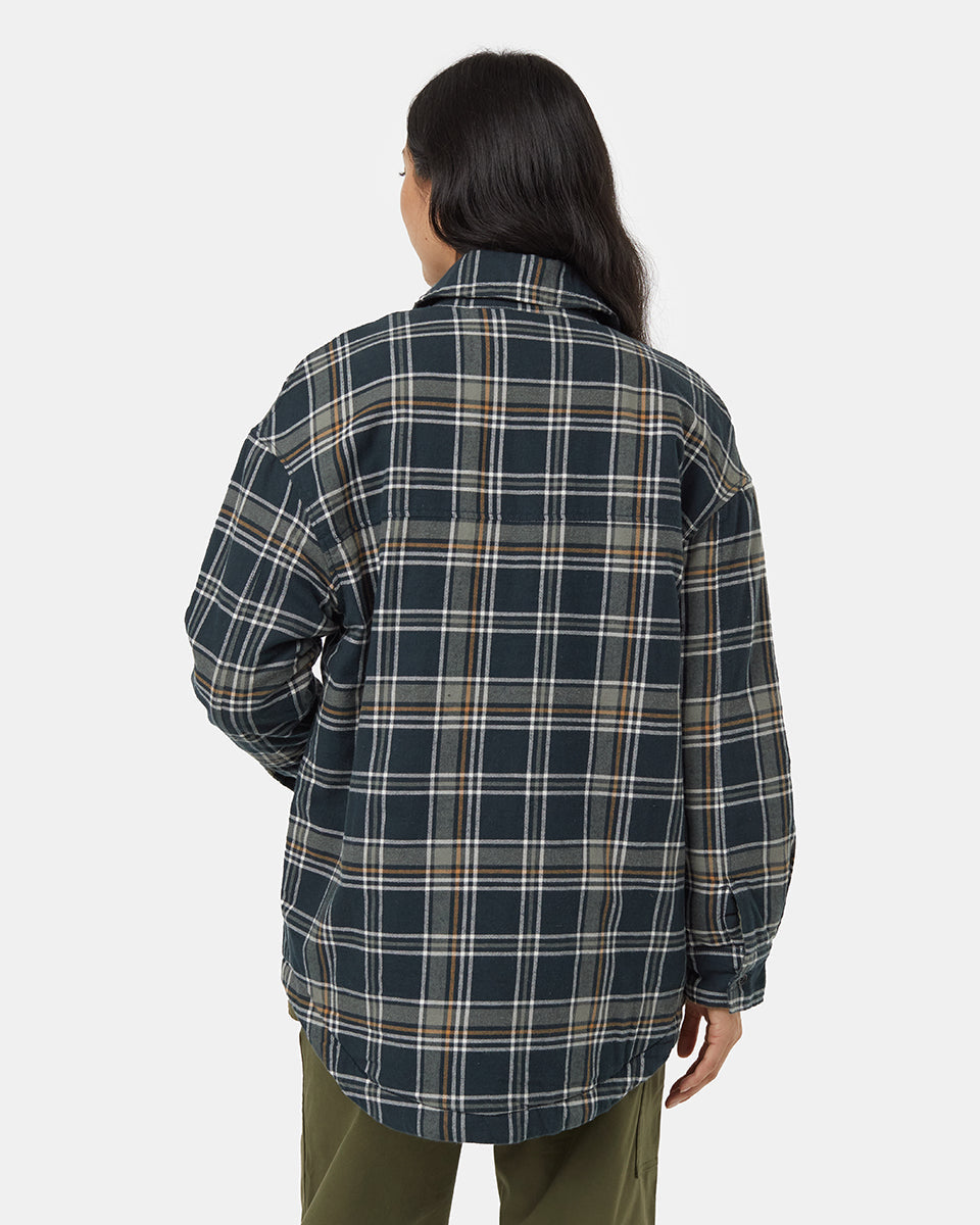 Kapok Flannel Insulated Shacket