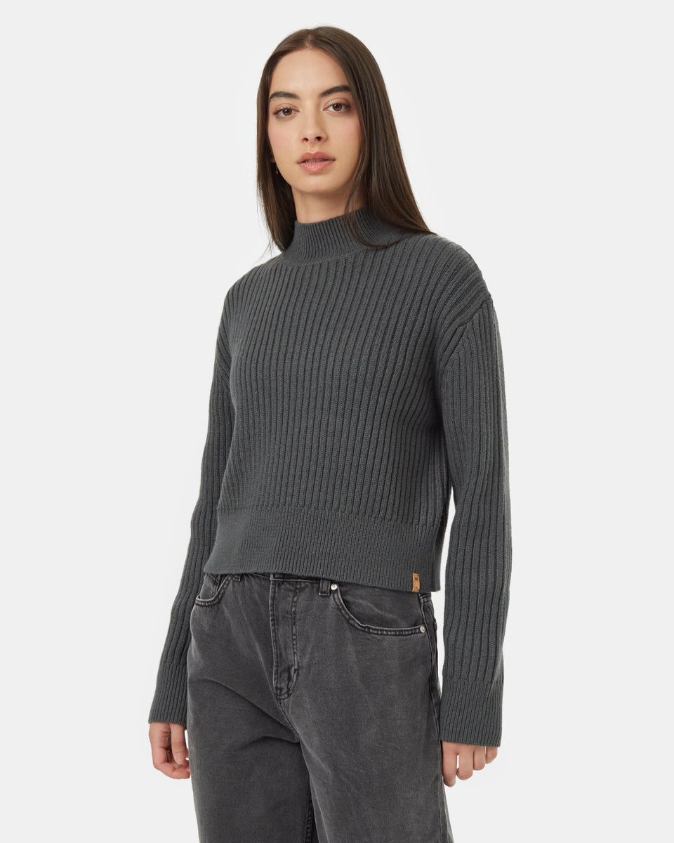 Highline Rib Cropped Mock Neck