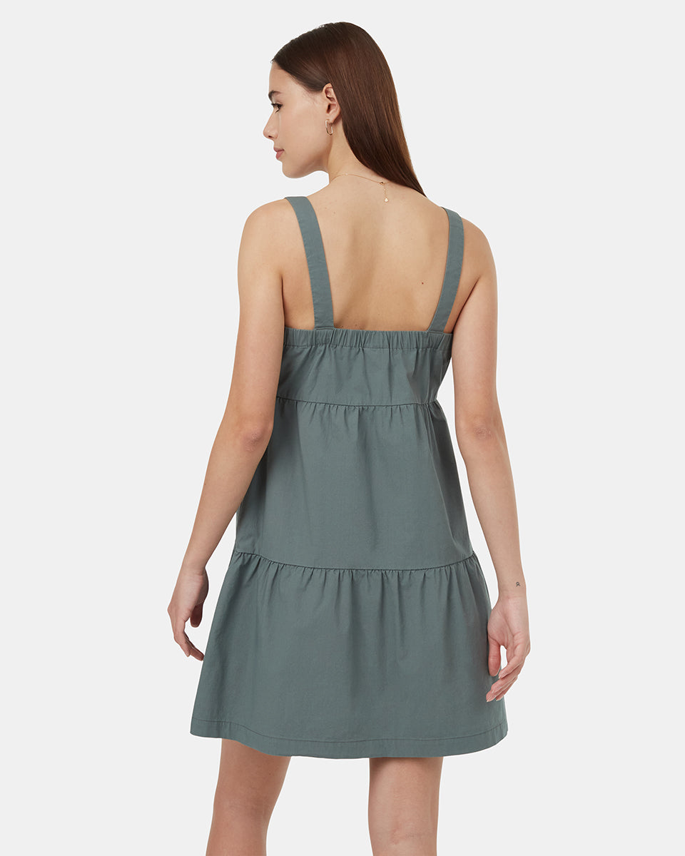 EcoStretch Cotton Tiered Dress