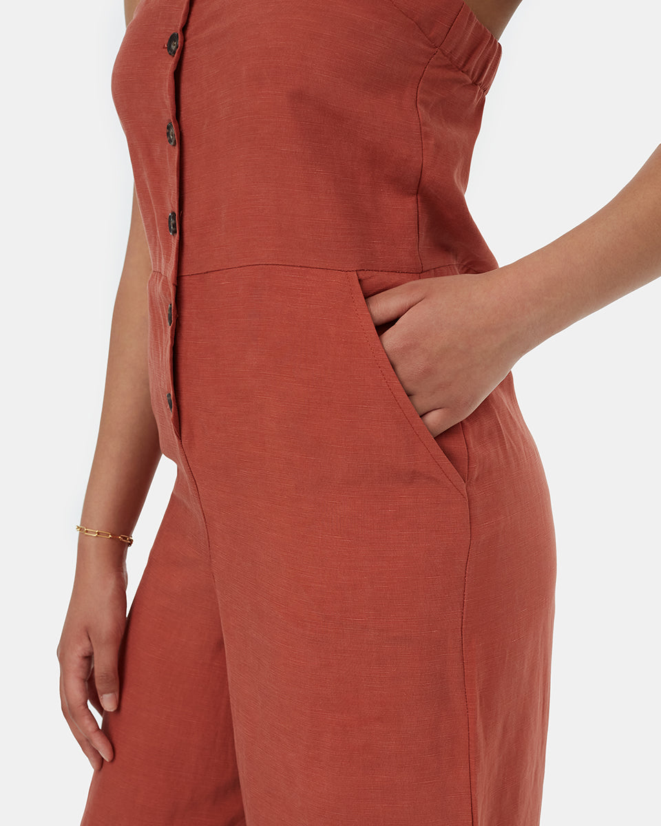 TreeLinen Apron Front Jumpsuit