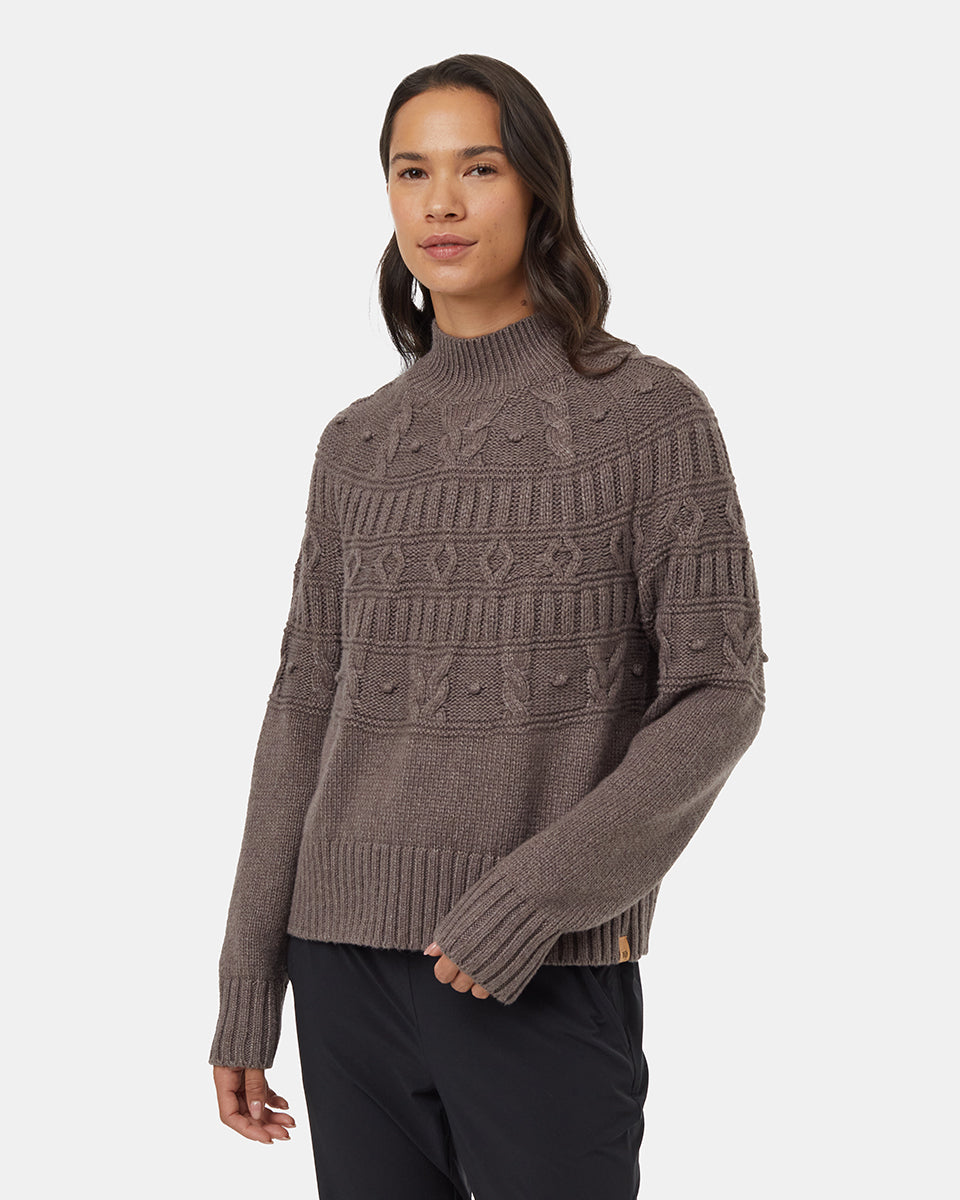 Highline Pom Mock Neck Sweater