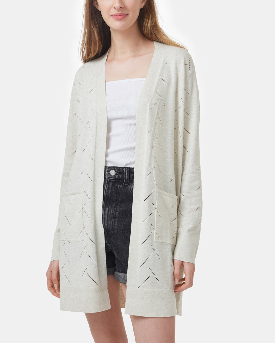 Highline Cotton Sage Tree Stitch Cardigan