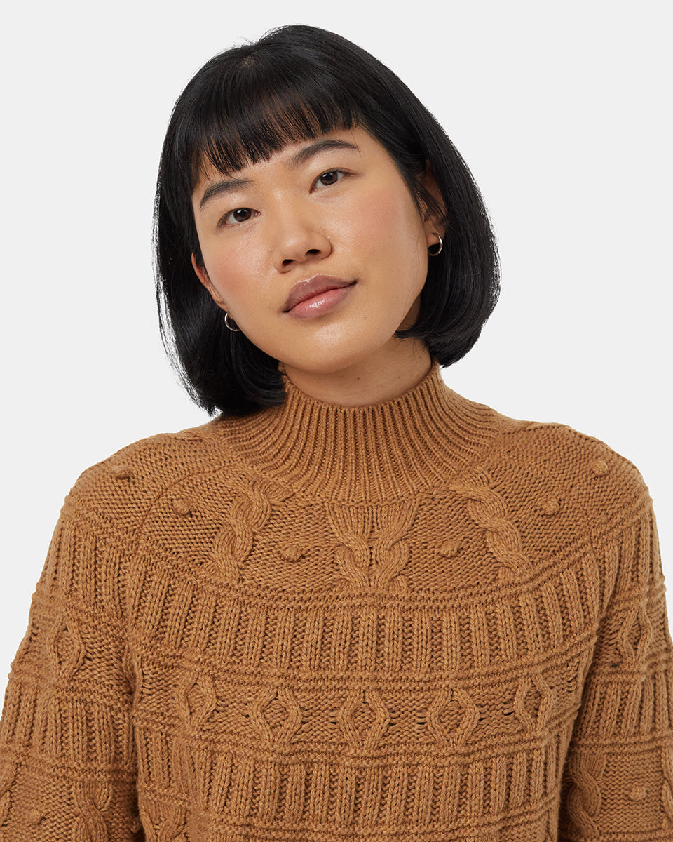 Highline Pom Mock Neck Sweater