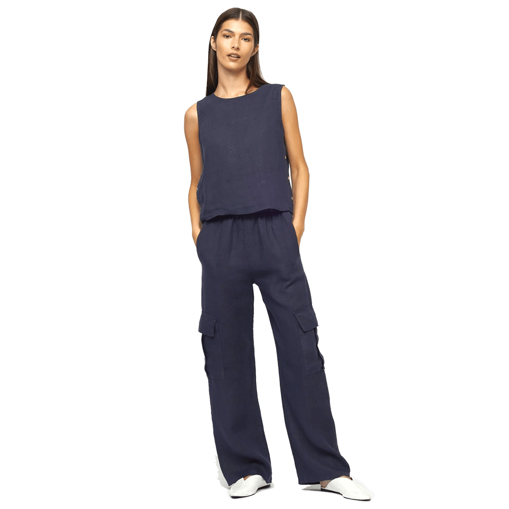 Pistache Womens Linen Cargo Pant 2024